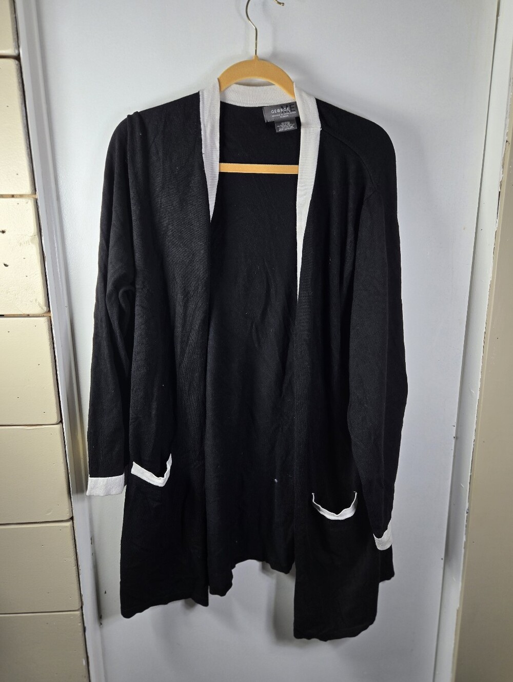 George Womens Long Line Duster Cardigan Career Casual Chic Edgy Gothic Size 22W